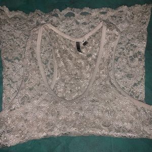BKE lace tank and layering tank in dark gray